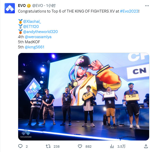 “王者歸來”！EVO 2023《格鬥天王15》中國選手小孩奪冠