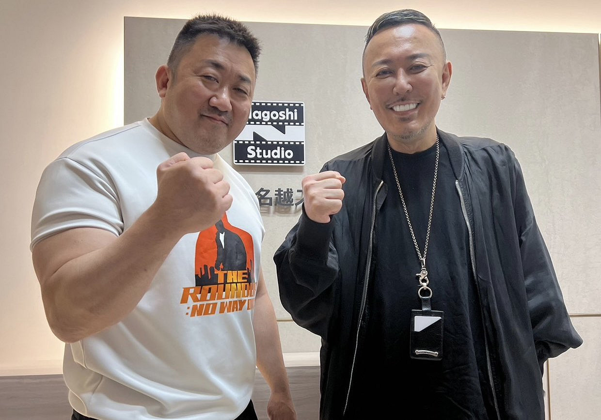 韓裔演員馬東錫訪問前《人中之龍》製作人名越稔洋的工作室