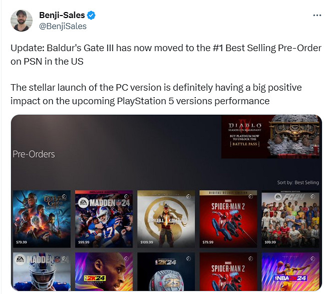 早報:《柏德之門3》Steam同時線上破81萬再創新高 早報:《柏德之門3》Steam同時線上破81萬再創新高