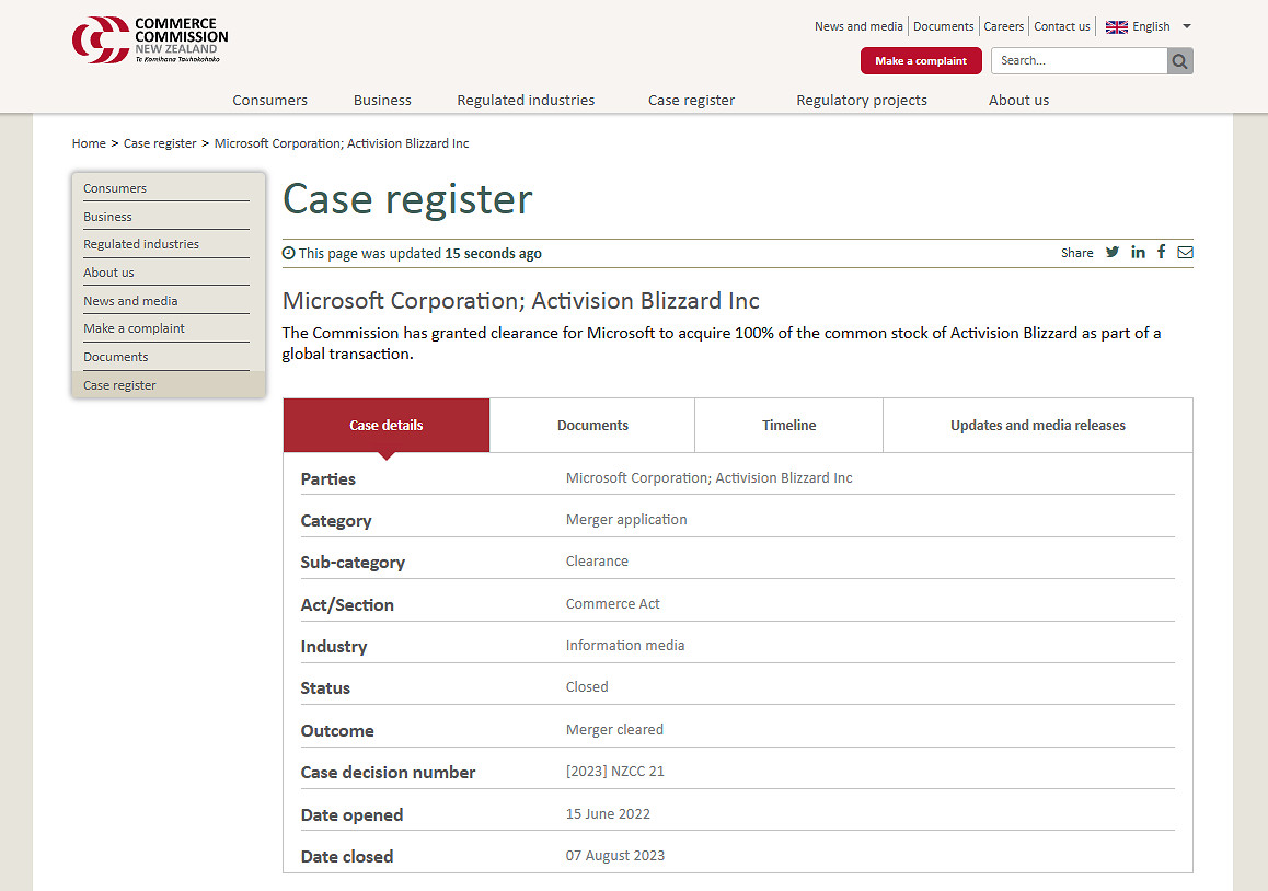 新西蘭現已批准微軟收購動視暴雪！最後障礙僅剩CMA