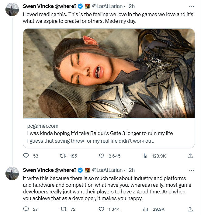 《柏德之門3》創意總監稱玩家玩的開心 開發者也會快樂 《柏德之門3》創意總監稱玩家玩的開心 開發者也會快樂