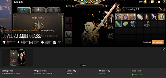 《柏德之門3》新Mod提升等級上限！支援多種升級速度