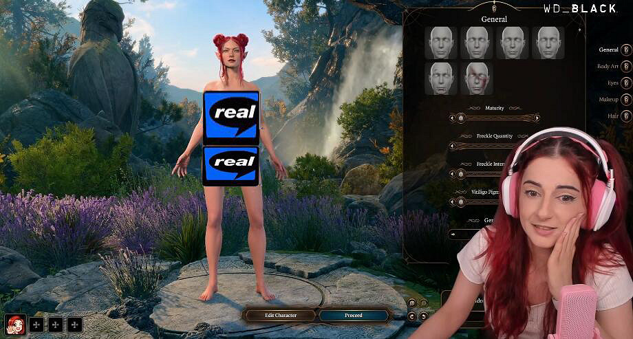 《柏德之門3》猝不及防的走光，導致女主播被封禁