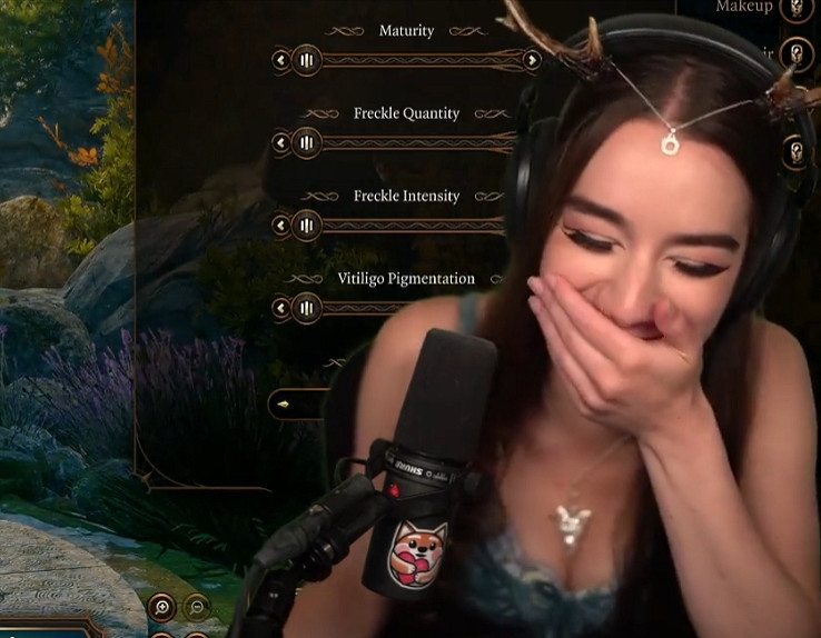 《柏德之門3》猝不及防的走光，導致女主播被封禁