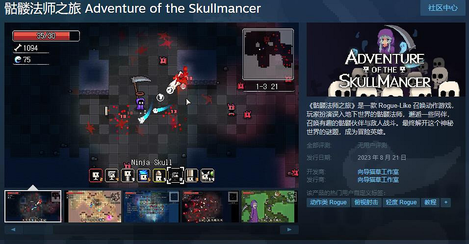 Rogue-Like 召喚動作遊戲《骷髏法師之旅》Steam上線