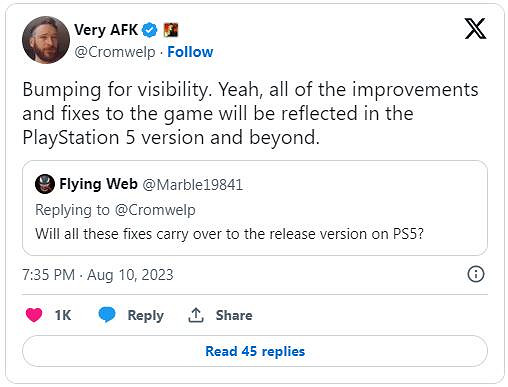PC版《柏德之門3》的更新/更新檔都會包含在PS5版遊戲中 PC版《柏德之門3》的更新/更新檔都會包含在PS5版遊戲中