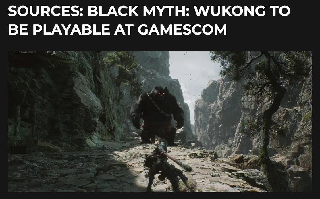外媒稱《黑神話:悟空》將在科隆展現場提供試玩版! 外媒稱《黑神話:悟空》將在科隆展現場提供試玩版!