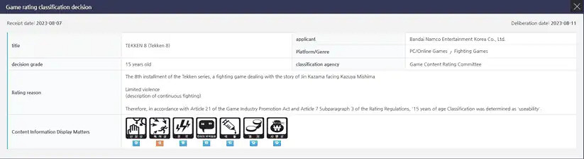 萬代格鬥新作《鐵拳8》已獲得韓國評級 有暴力內容 萬代格鬥新作《鐵拳8》已獲得韓國評級 有暴力內容