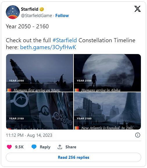 《星空》官網更新:展示遊戲完整的時間軸/大事件! 《星空》官網更新:展示遊戲完整的時間軸/大事件!