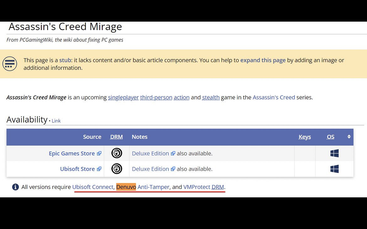 《刺客教條：幻景》採用D加密 防止遊戲被首發破解