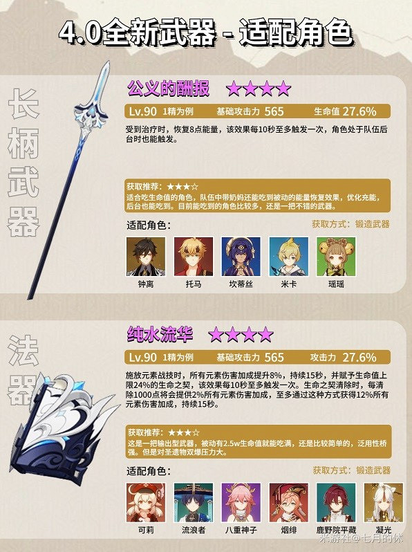 《原神》4.0新增武器效果及獲取方法