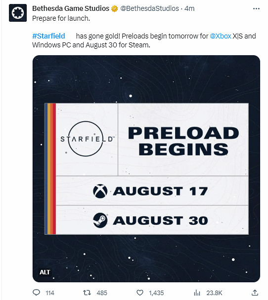 《星空》進廠壓盤 Xbox版明日開啟預載 首發加入 Xbox Game Pass (XGP) 