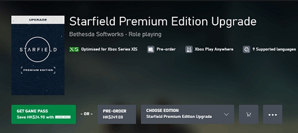 首發登陸 Xbox Game Pass (XGP) ！購買《星空》升級包可提前5天開啟探索