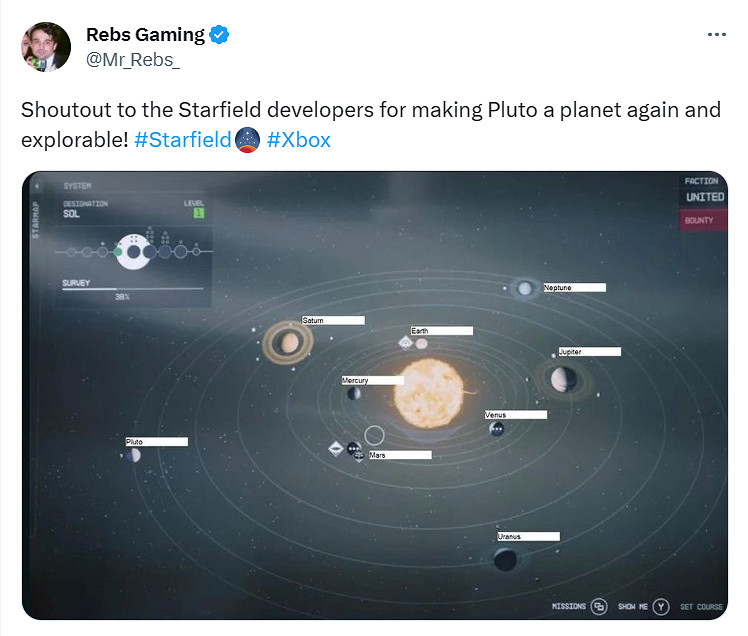 B社《星空》遊戲內截圖泄露!太陽系預覽 冥王星成行星 B社《星空》遊戲內截圖泄露!太陽系預覽 冥王星成行星