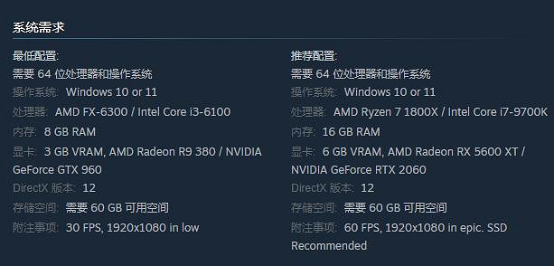 《異形墜入黑暗》配置要求介紹