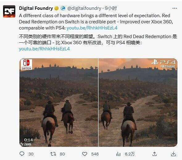數毛社評Switch版《荒野大鏢客》:效果可媲美PS4版! 數毛社評Switch版《荒野大鏢客》:效果可媲美PS4版!