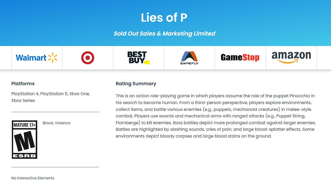 《P 的謊言》已通過ERSB評級 9月19日正式發售