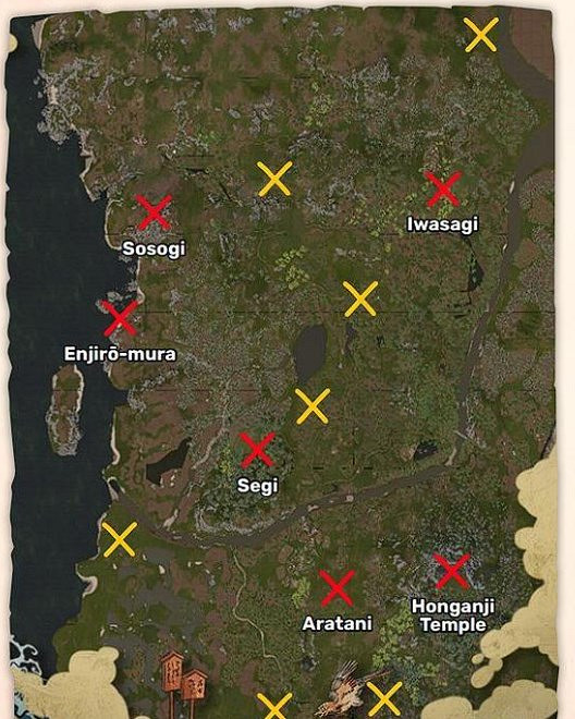 《戰國王朝》遊戲地圖分布 《戰國王朝》遊戲地圖分布