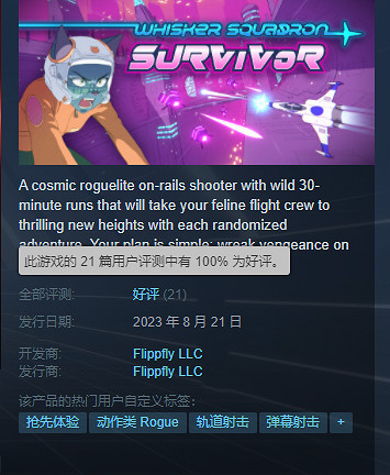 太空肉鴿射擊遊戲《鬍鬚中隊：倖存者》Steam搶先體驗