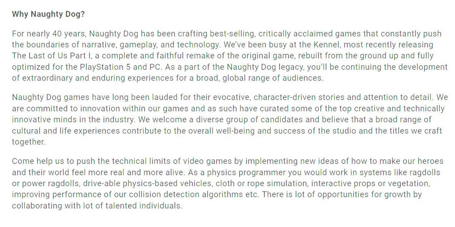 頑皮狗招聘檢測算法師 《神秘海域》新作疑似開發中