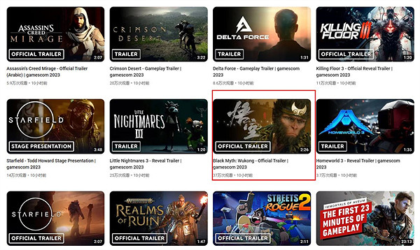 《黑神話：悟空》播放量超37萬！成IGN科隆展最熱播片！