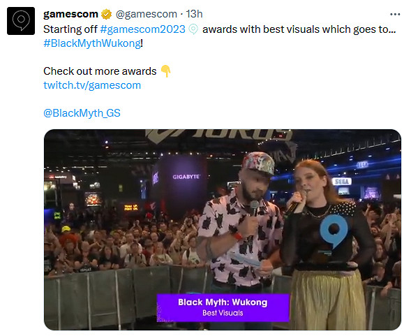 GC23:《黑神話:悟空》獲「最佳視覺效果」獎! GC23:《黑神話:悟空》獲「最佳視覺效果」獎!