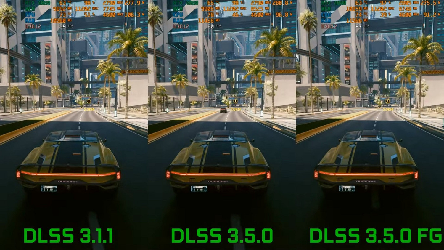 《賽博2077》DLSS 3.5 VS DLSS 3.1.1 畫面提升明顯