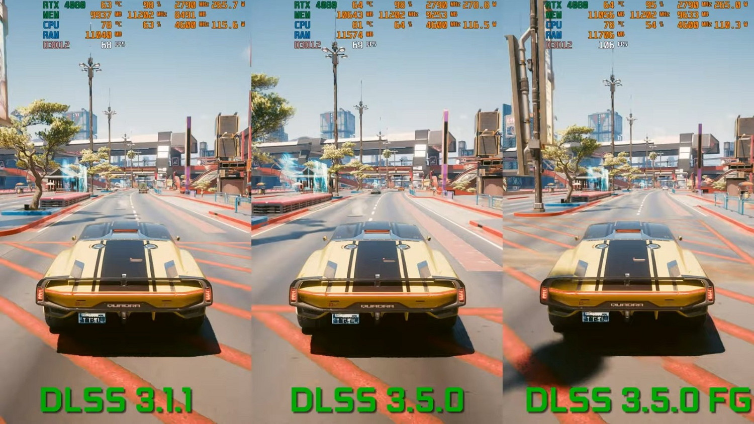 《賽博2077》DLSS 3.5 VS DLSS 3.1.1 畫面提升明顯