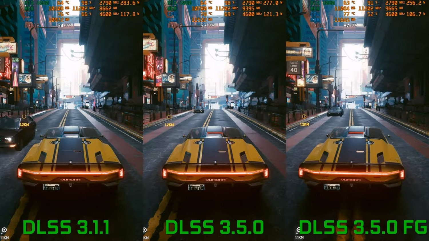 《賽博2077》DLSS 3.5 VS DLSS 3.1.1 畫面提升明顯