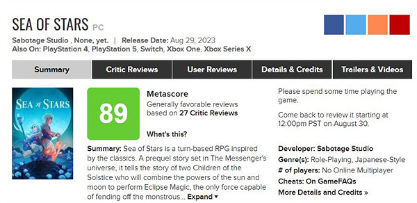 《星空》發售前最強黑馬!《星之海》oc站評分高達94 《星空》發售前最強黑馬!《星之海》oc站評分高達94