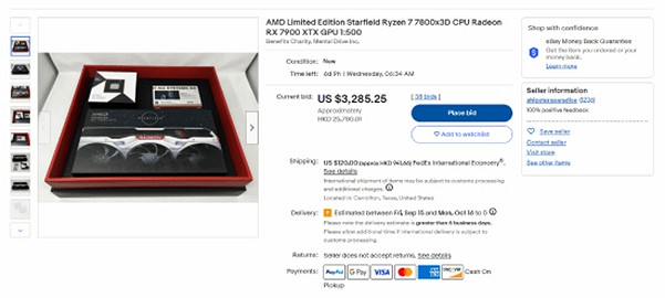 《星空》限定顯卡CPU競價超2w 拍賣所得捐贈慈善機構 《星空》限定顯卡CPU競價超2w 拍賣所得捐贈慈善機構