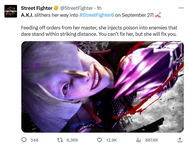 《快打旋風6》新角色阿鬼確定2023年9月27日上線! 《快打旋風6》新角色阿鬼確定2023年9月27日上線!