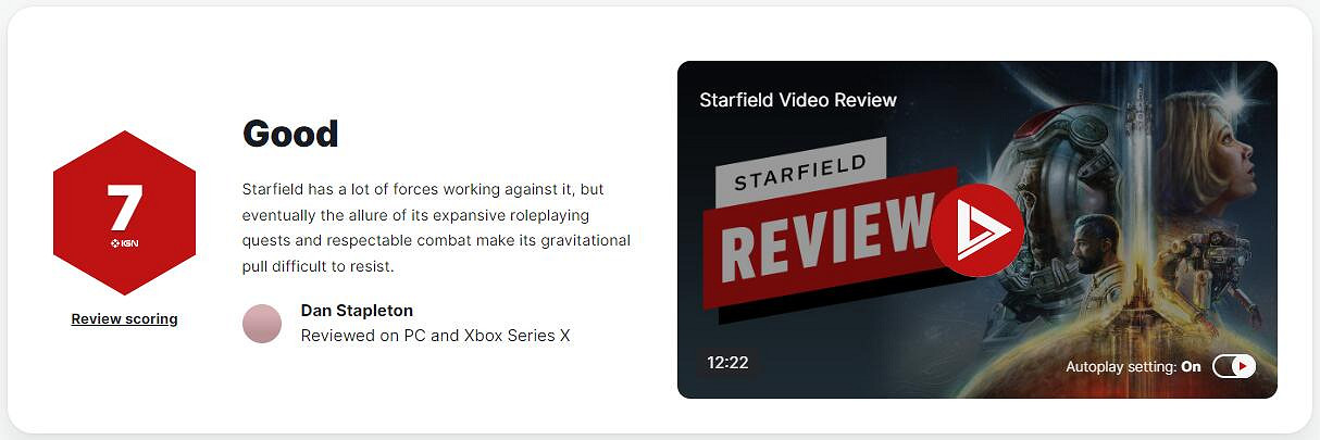 《星空》IGN評分7分:吸引力難以抗拒 但問題太多! 《星空》IGN評分7分:吸引力難以抗拒 但問題太多!