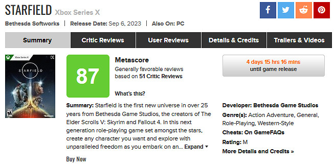 早報：《星空》全球媒體評分解禁！M站均分87分