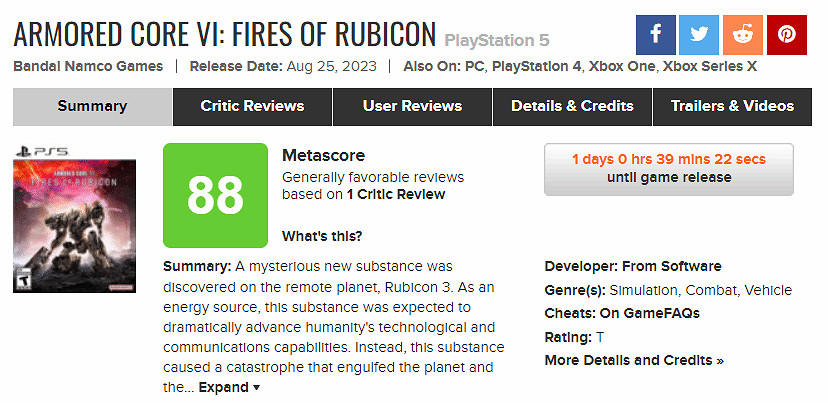 《機戰傭兵6》評分高嗎?媒體評分一覽 《機戰傭兵6》評分高嗎?媒體評分一覽