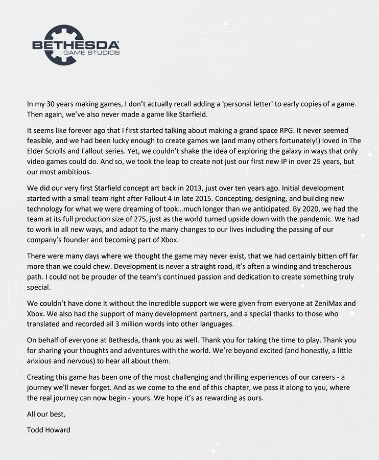 B社老大曾擔心《星空》野心太大導致貪多嚼不爛! B社老大曾擔心《星空》野心太大導致貪多嚼不爛!