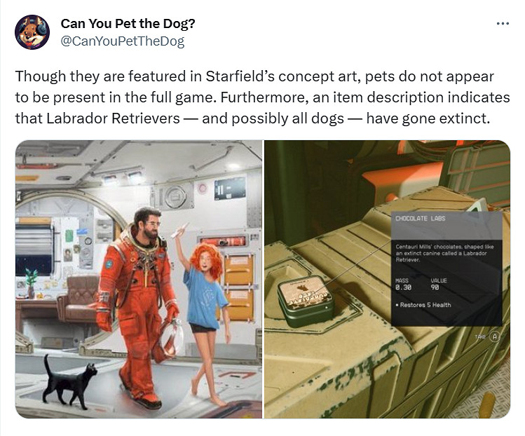 愛狗玩家哭爆!《星空》中沒有狗狗因為它們已經滅絕 愛狗玩家哭爆!《星空》中沒有狗狗因為它們已經滅絕