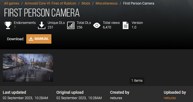 助您沉浸式遊玩！玩家自製《機戰傭兵6》第一人稱MOD