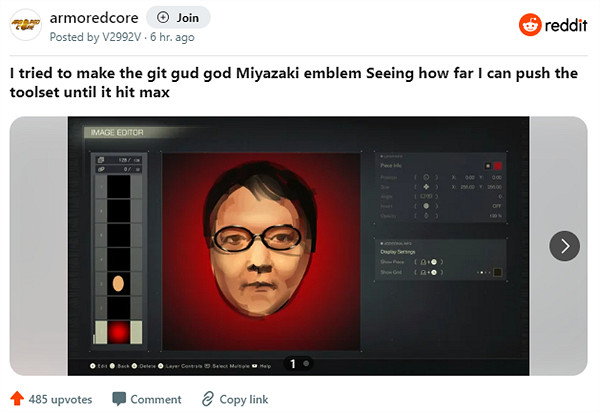 太像了!玩家自製《機戰傭兵6》宮崎英高機甲貼花 太像了!玩家自製《機戰傭兵6》宮崎英高機甲貼花