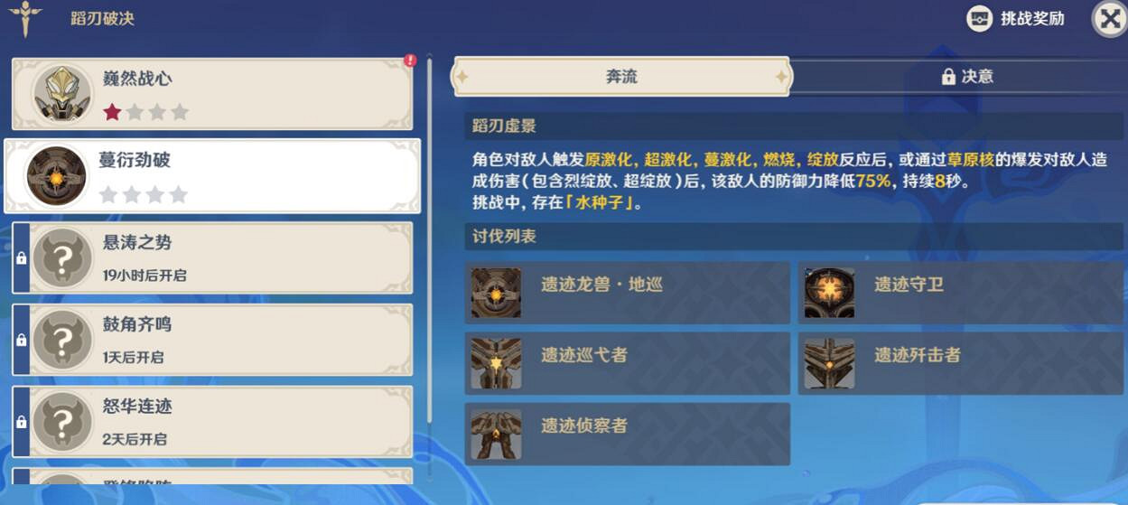 《原神》蹈刃破決第二天通關攻略 4.0蔓衍勁破怎麽通關 《原神》蹈刃破決第二天通關攻略 4.0蔓衍勁破怎麽通關