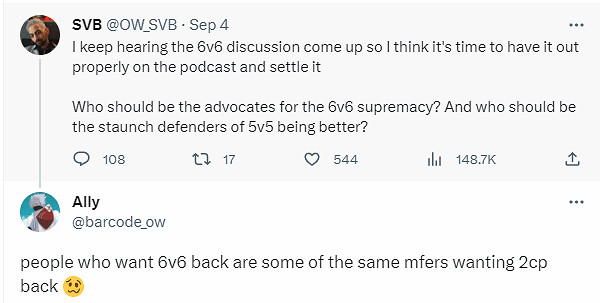 《OW2》玩家想6v6回歸 製作人回應：懷舊是“毒品”！