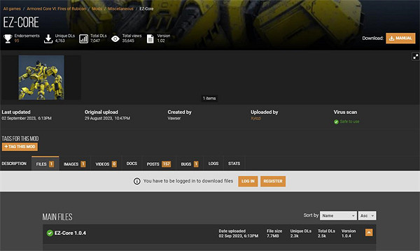 玩家自製《機戰傭兵6》簡單Mod 可提高子彈容量及射程