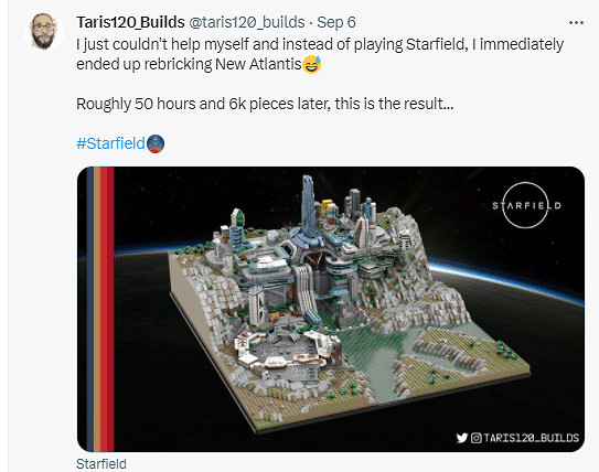 膜拜大佬!玩家6000塊積木搭建《星空》中新亞特蘭蒂斯