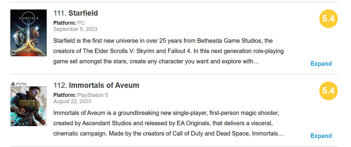 《星空》M站玩家評分解禁！僅有5.4分 大量玩家0分差評