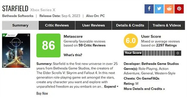 《星空》Steam中文好評率跌至70%!評論數已破萬! 《星空》Steam中文好評率跌至70%!評論數已破萬!