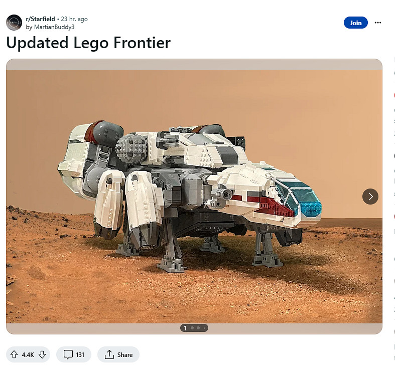 樂高迷創意之作！《星空》邊境飛船樂高模型格外吸睛