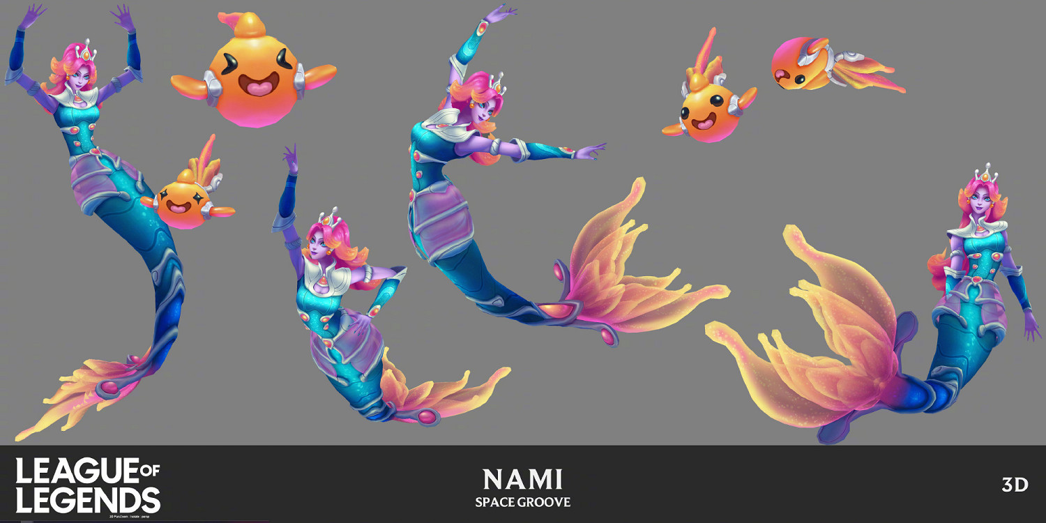 《英雄聯盟》“太空律動”皮膚 娜美概念設計圖公開