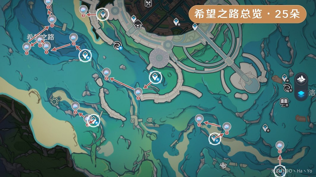 《原神》海露花採集路線分享 《原神》海露花採集路線分享