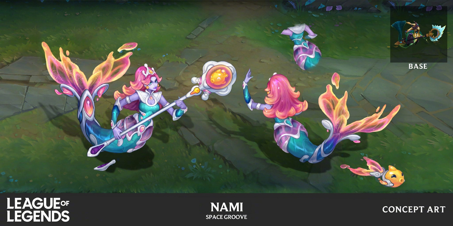 《英雄聯盟》“太空律動”皮膚 娜美概念設計圖公開