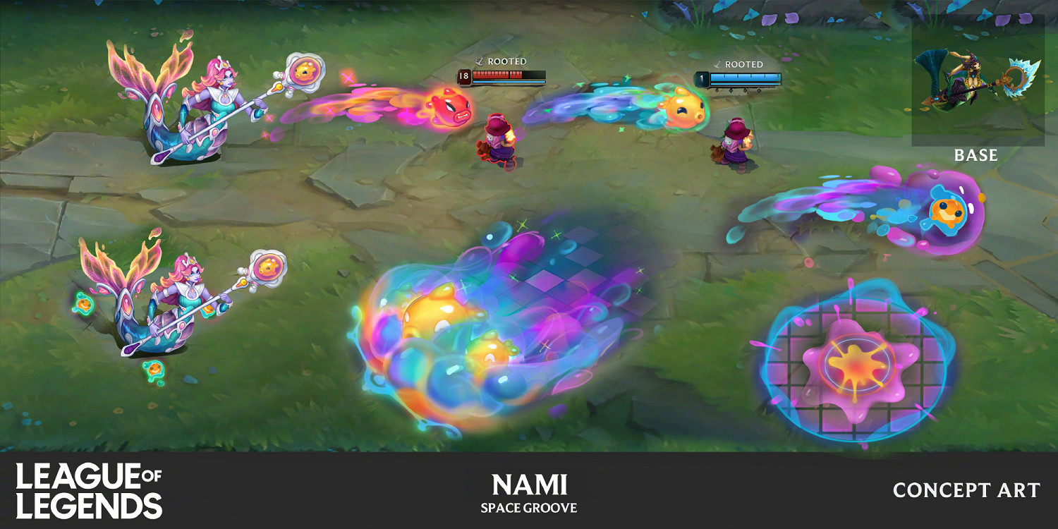 《英雄聯盟》“太空律動”皮膚 娜美概念設計圖公開